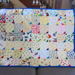 Handmade Butterflies Animals Letters Crayons Patchwork Triangle Baby Child Quilt